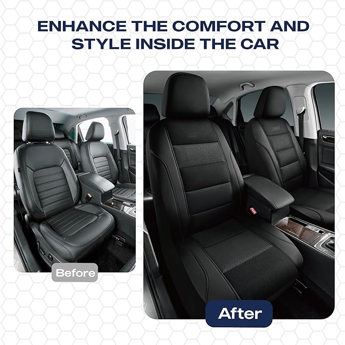 Skechers Men’s Seat Covers, Air-Cooled Memory Foam Car Seat Covers Front Seats, Airbag Compatible,Universal Fit for Most Cars
