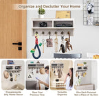 Key Holder Wall Mount - Mail Organizer Wall Mount with 6 Key Hooks and Storage Box for Sunglasses Storage and Dog Leash Holde