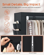 CASAMAYA Clothes Rack, Portable Closet, 54.7 Inch Large Capacity Wardrobe Closet with Cover, Clothes Storage Organizer with S