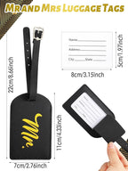 Jeyiour 6 Pieces Mr and Mrs Gifts Set for Couple Including Bride Baseball Caps Groom Mr and Mrs Luggage Tags Passport Covers 