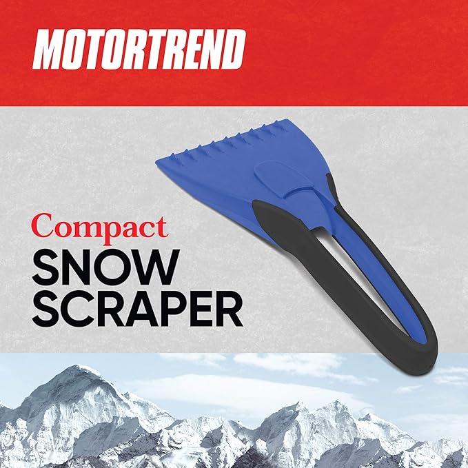 BDK Motor Trend Ice Scraper Snow Brush/Broom/Frost Remover for Car and Truck Windshields/Mirrors, Winter Storm Survival Kits