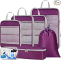 Cambond Compression Packing Cubes - 7 Piece See Through Mesh Packing Cubes for Travel with Underwear Laundry Makeup Bag, Expa