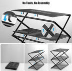 Shoe Rack for Entryway 4 Tier Foldable Shoe Rack Without Assembly Collapsible Metal Shoe Organizer Folding Shoe Storage Rack 