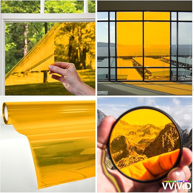 VViViD Transparent Colorful Vinyl Window Tinting Sheets (10ft x 5ft, Yellow)