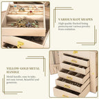 AKOZLIN 6-Tier Jewelry Box Organizer Functional Leather Jewelry Storage Case for Women Girls Ring Necklace Earring Bracelet H