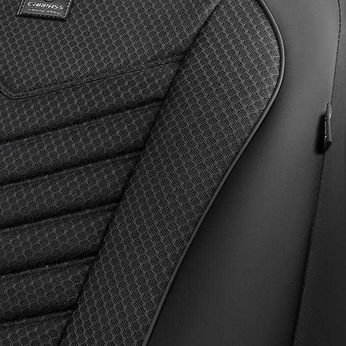 CAR PASS 3D Foam Mesh Leather Car Seat Covers Front Seats, Breathable Two Front Seat Cover for Cars, Comfortable Universal Fi