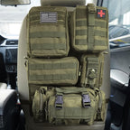 Universal Tactical Seat Back Organizer Vehicle Molle Panel Organizer Storage Bag with 5 Detachable Molle Pouch for All Vehicel Such as Jeep,Truck,SUV, Car, Ford,Chevy etc