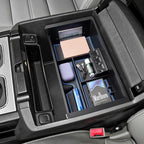 EDBETOS Center Console Organizer Tray Compatible with GMC Sierra 1500 Accessories/Silverado 1500 2014-2018 / Silverado 2500/3500 HD 15-19 /Suburban/Tahoe/Yukon 15-20 Armrest Storage Box (Blue Trim)