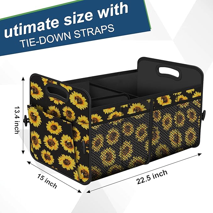 Femuar Car Trunk Organizer with 72L Large Capacity Waterproof Collapsible and 11 Pockets, Trunk Organizer for Car SUV/Jeep/S