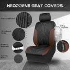 CAR PASS Waterproof Black Brown Car Seat Covers Front Seat Covers Neoprene Wetsuit,All-Weather Non-Slip Durable,Universal Fit