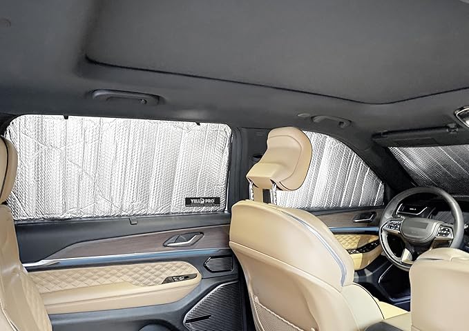 YelloPro Side Window Front Seat Sunshade (Set of 2) Custom Fit for 2021 2022 2023 2024 2025 2026 Jeep Grand Cherokee L (Long-Wheelbase), Laredo, Altitude, Limited, Overland, Summit, Reserve, SUV