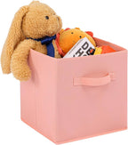 Stero Fabric Storage Bins 6 Pack Fun Colored Durable Storage Cubes with Fabric Handles Foldable Cube Baskets for Home, Kids R