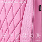 CAR PASS Piping Luxury Leather Two Front Car Seat Covers, Cute Girly Waterproof Anti Slip Seat Covers Compatible with Front S