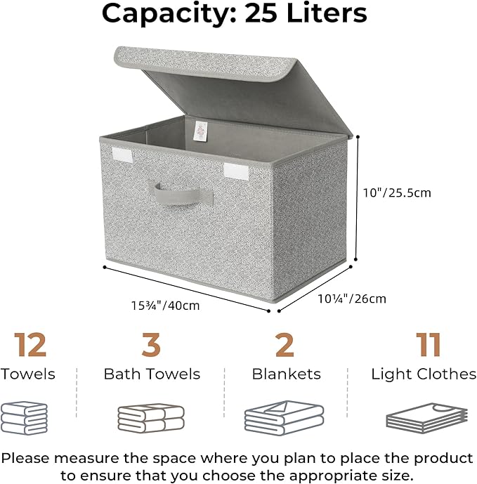 GRANNY SAYS Storage Baskets with Lids, Clothes Storage Boxes, Fabric Storage Bins, Keepsake Box, Closet Organizers and Storag