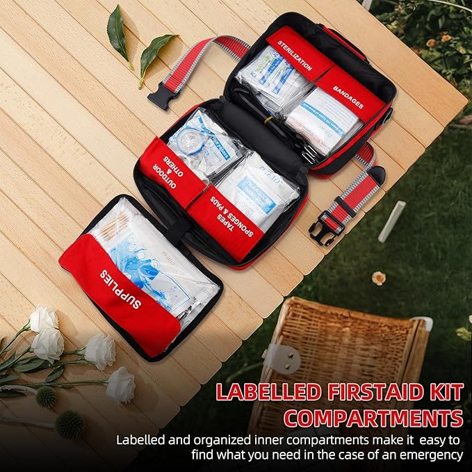 Comprehensive Premium 430 Piece Emergency First Aid Kit, Large Medical Kits for Home, Car, Camping, Travel, Hiking, Truck, Sp
