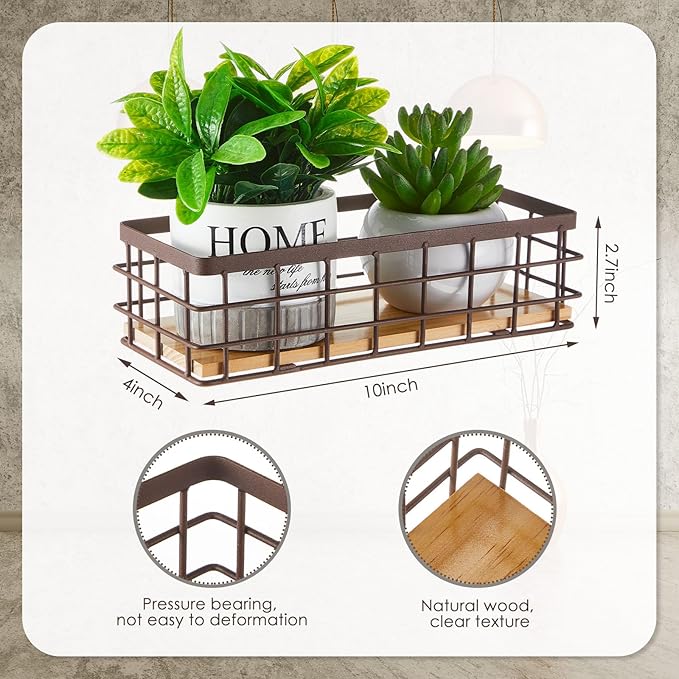 Funrous 2 Pcs Metal Small Wire Basket Wall Hanging Wire Basket Hang Small Bathroom Kitchen Storage Organizer Toilet Paper Mes