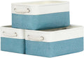 Bidtakay Small Storage Baskets for Shelves 3 Pack Fabric Storage Bins for Organizing Linen Collapsible Organizer for Closet-W