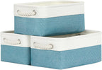 Bidtakay Small Storage Baskets for Shelves 3 Pack Fabric Storage Bins for Organizing Linen Collapsible Organizer for Closet-W