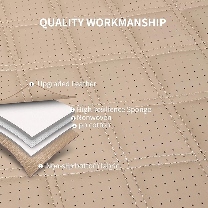 Leather Seat Covers, Breathable and Waterproof Napa Leather Car Seat Cover, Universal Interior for Cars, Sedans, SUVs, Vans, 