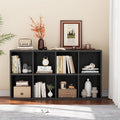 YESHOMY 8 Black Cube Bookcase, Open Frame 2-Tier Book Shelf, Bookshelf Storage Organizer with Adjustable Shelves for Organiza