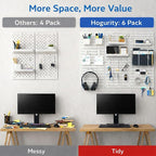 Peg Board, 24"x36" Pegboard Wall Organizer, Includes 6PCS White Peg Boards and Accessories, Plastic Peg Board Panels for Craf