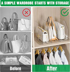 Bag & Purse Organizer for Closet, 4 Sets Adjustable Clear Handbag Storage Shelf, Plastic Clutch Dividers for Closet Organizer