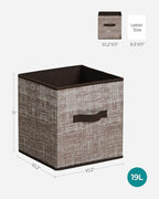SONGMICS Storage Cubes, 11-Inch Non-Woven Fabric Bins with Double Handles, Set of 6, Closet Organizers for Shelves, Foldable,