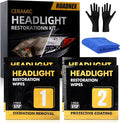 Headlight Restoration Kit, 3-Step Headlight Cleaner Wipes, Removes Yellowing, Oxidation & Cloudiness, Restores Clarity with U