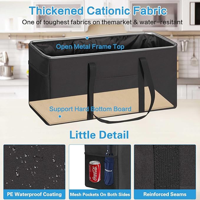 LHZK Standing Extra Large Utility Tote Bag with Metal Wire Frame and the Sides Rinforced, Extra Large Tote Bag with Handle,