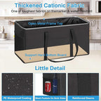 LHZK Standing Extra Large Utility Tote Bag with Metal Wire Frame and the Sides Rinforced, Extra Large Tote Bag with Handle,