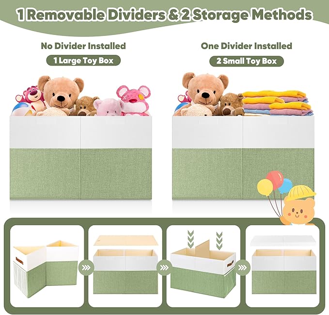 Large Toy Storage Box, Collapsible Sturdy Toys Storage Chest With Mesh, 25x13x16 Kids Toy Storage Organizer, Extra Large Toy 