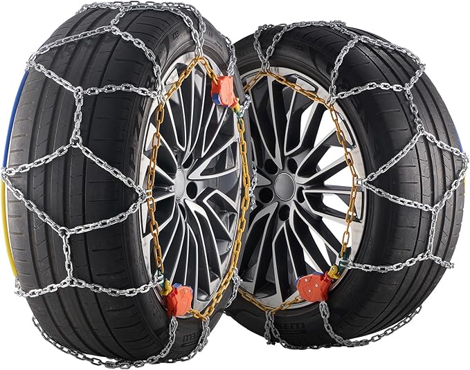 VEVOR Tire Chains, Snow Chains for Cars SUV Pickup Trucks, 2 Pack Adjustable Snow Tire Chains Compatible with Tire Width 235 