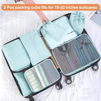 Packing Cubes for Travel - 8 Set Luggage Organizer Bags for Family, Mesh Breathable Travel Essentials Bags Set Durable Travel