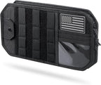 Molle Car Sun Visor Organizer with Zipper Storage Pouch & Glasses Clip, Auto Semi-Rigid MOLLE Panel for Police Gear & Overlanding Accessories, Fit Most Cars, SUVs, Vans & Trucks