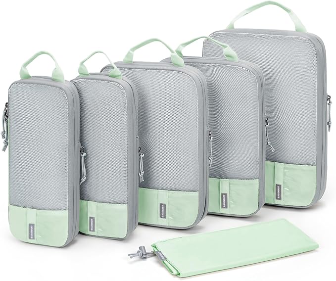 BAGSMART 6 Set /4 Set/2 Set Compression Packing Cubes for Travel, Lightweight Luggage Organizer Bags, Durable Space Saver Bag