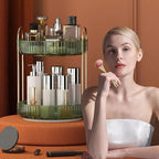 YCIA&DONE 360 Rotating Makeup Organizer and Storage for Vanity Countertop 2 Tiers, High Capacity Cosmetic Skincare Perfume Or