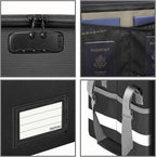 ENGPOW File Box with Lock, Fireproof Document Box with Pockets, Collapsible File Organizer Filing Storage Cabinet with Handle