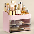 HBlife Makeup Organizer for Vanity with 2 Drawers, Large Plastic Bathroom Countertop Cosmetics Organizer Skin Care Storage, E