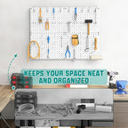 EVERHANGER Metal Pegboard Panels, Heavy Duty Pegboard Wall Organizer, Garage Wall Panels, Tool Storage Organization, 12"X16",