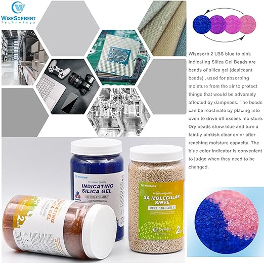 Silica Gel 6 LBS, Indicating Silica Gel (Blue to Pink), Reusable Silica Gel Desiccant Dehumidifier