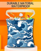 Car Garbage Can, Hanging Car Trash Can Bag for Back Seat Organizer, Cute Blue Sea
