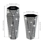 NBTEPEM 2 PCS Bling Car Trash Can with Lid, Bling Car Accessories Trash Bin, Leakproof Auto Garbage Can with 60 Trash Bags, Multipurpose Organizers and Storage for Home, Office (Silver Diamond)