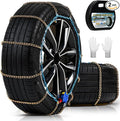 Auto Tightening Snow Chains for Cars, SUVs & Pickup Trucks – 1-Min Quick-Fit Auto Installation, Reusable Universal Emergency 