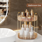 YCIA&DONE 360 Rotating Makeup Organizer and Storage for Vanity Countertop 2 Tiers, High Capacity Cosmetic Skincare Perfume Or