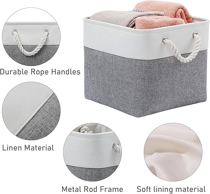 13×15×13 Inch Storage Cubes,6 Pack Cube Storage Bins for Shelves,Fabric Collapsible Storage Bins with Handles, Foldable Stora