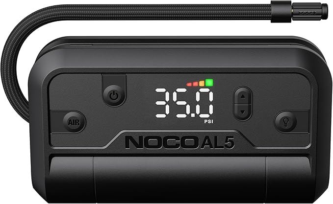 NOCO Air AL5: Cordless Tire Inflator – Portable Rechargeable Air Compressor with USB-C – 17 LPM Inflates 0–40 PSI in 7 Minutes – Digital Gauge + Auto-Shutoff – For Tires up to 31-Inches