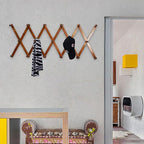 WEBI Accordion Wall Hanger,Expandable Wooden Hat Rack for Wall Mounted Coat Rack,Accordion Hat Hooks Holder for Baseball Caps
