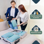 TRIPPED XL Compression Packing Cubes — 7-Piece Set for Checked Luggage | Extra-Large (15.7"×11"×4") + Large + Small + Tube + 