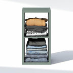 Furinno Cubic Closet Organizers and Storage, 2-Cube Closet Organizer, Open Shelf Closet Storage, Extra Thick Frame for Wardro