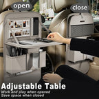 Car Seat Organizers,Multi-functional Back Seat Protectors, Storage Pouches, and Tray Holders (for Cars, Kids, Seat Back and Rear Seats) (Plain Gray, 1 Pcs)